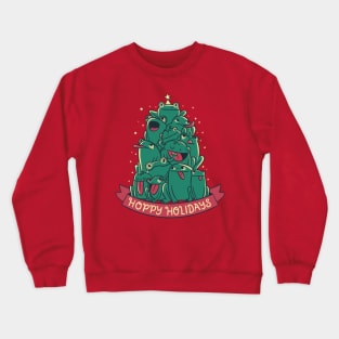 Funny Animal Christmas - Hoppy Holidays Frogs Crewneck Sweatshirt